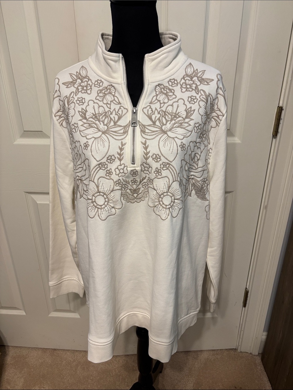 Soft Surroundings Rochelle French Terry Plus Quarter Zip - Picture 1 of 9